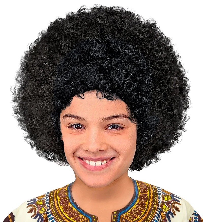 Afro pruik zwart kinderen