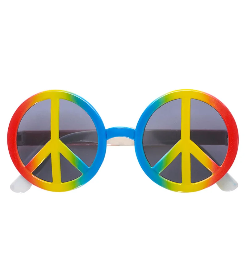 Hippie bril peace regenboog