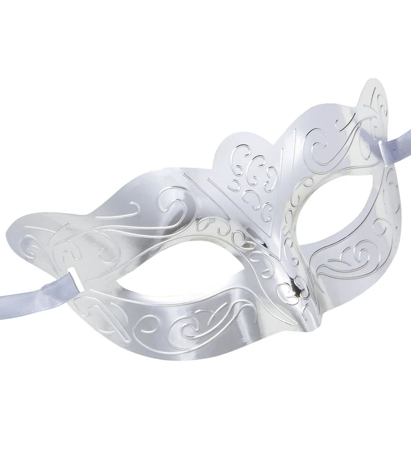 Oogmasker metallic zilver