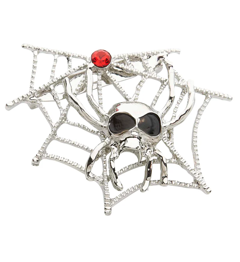 Broche spinnenweb met spinnen