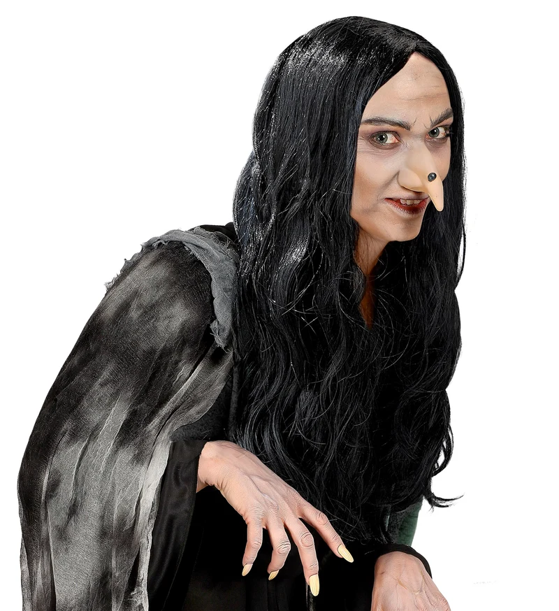 Heksenpruik Amelia zwart