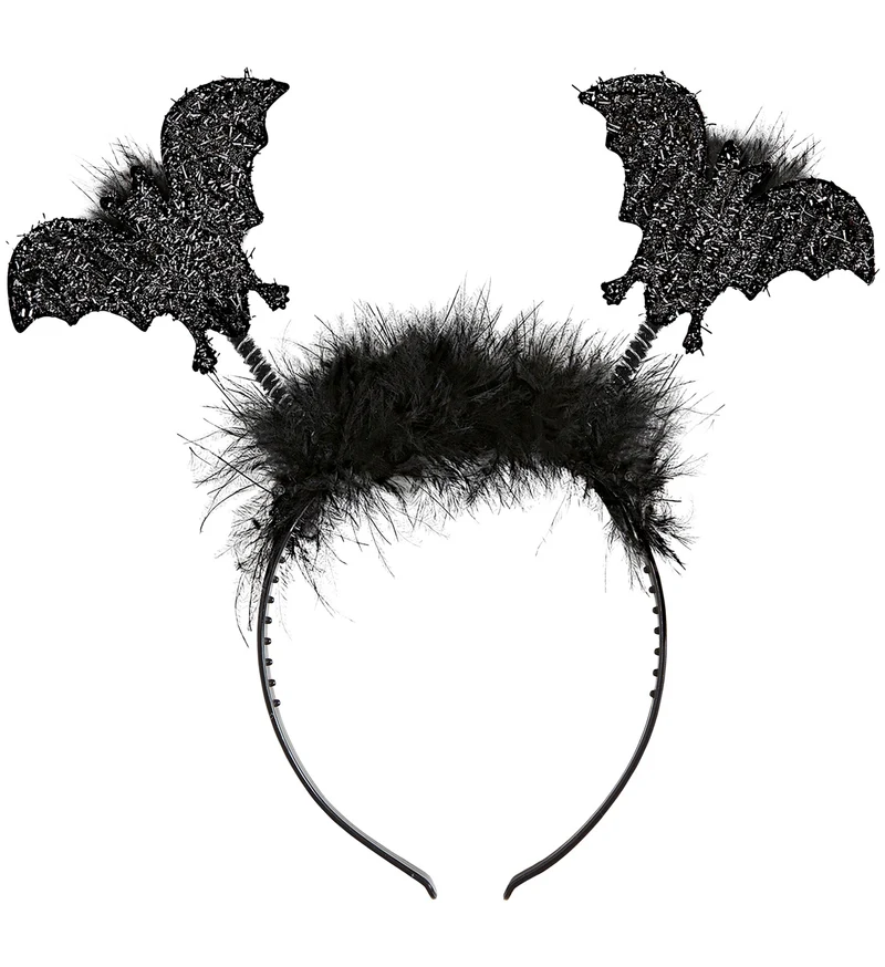 Haarband met vleermuizen en marabou