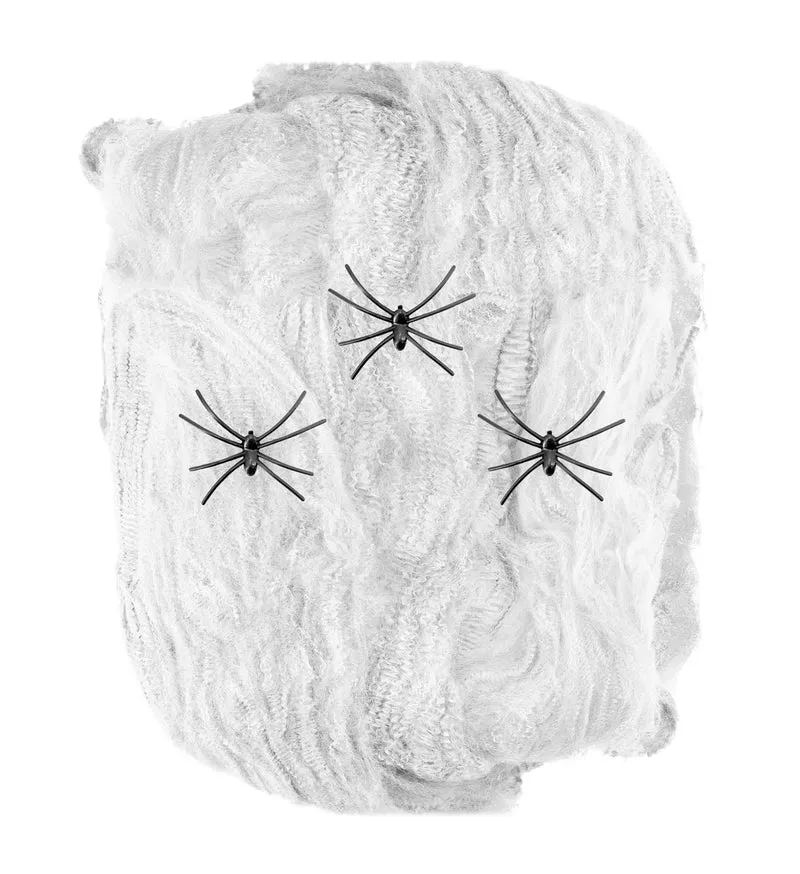 Spinnenweb 50 gram met 3 spinnen