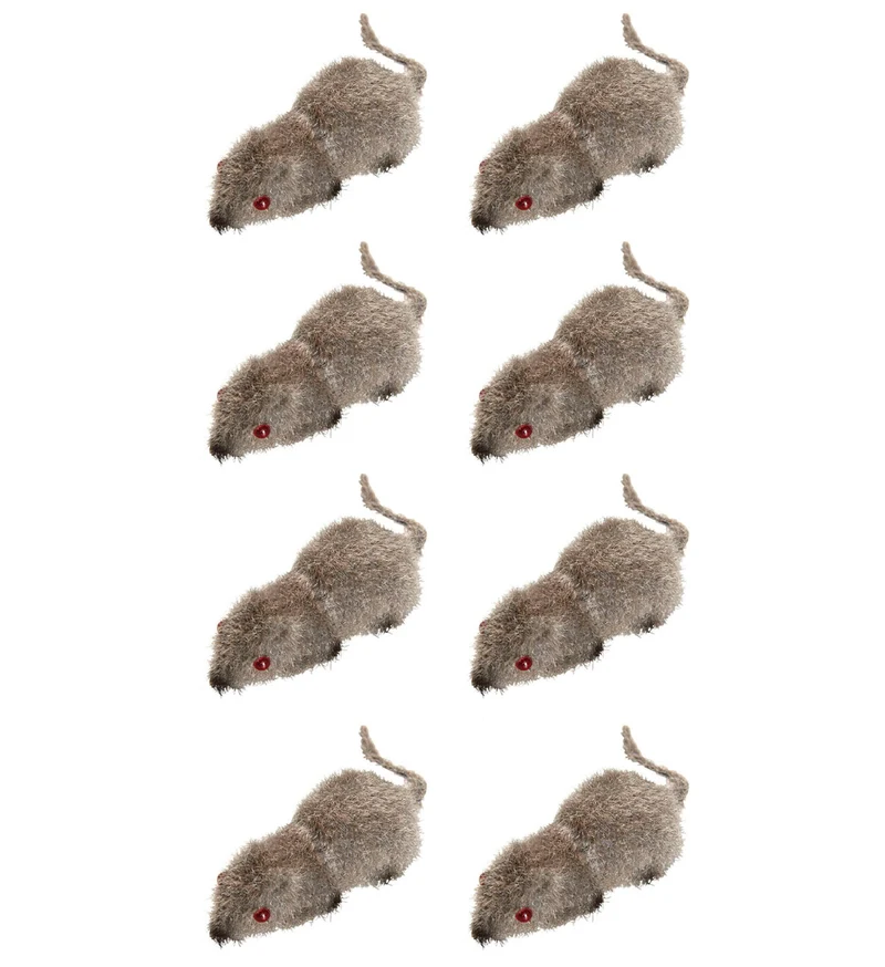 8 grijze nep muizen voor halloween