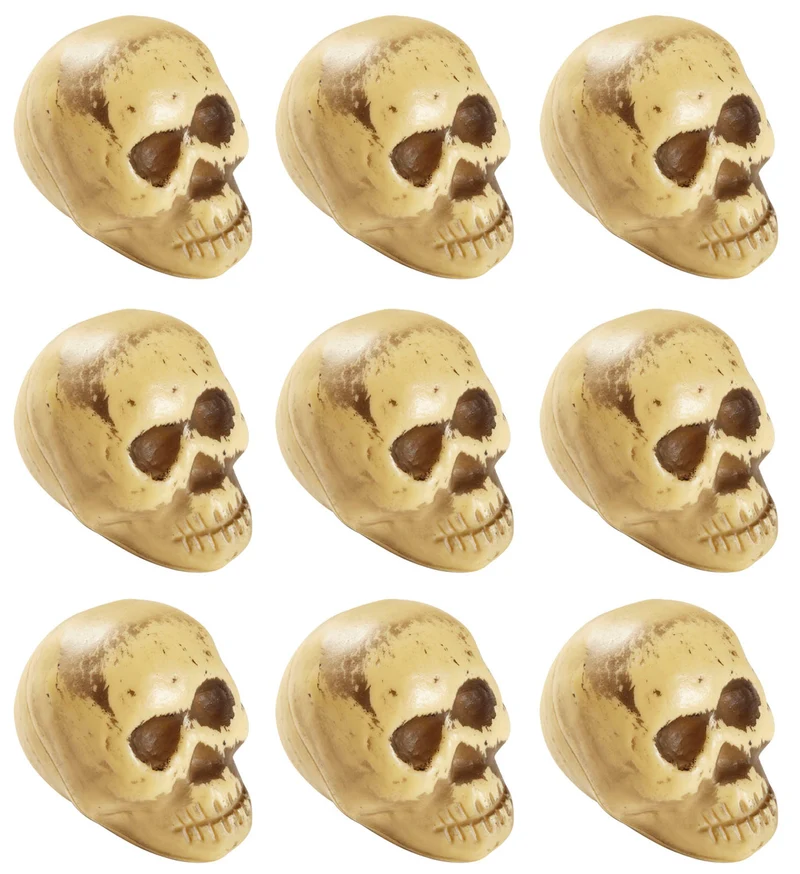 Nep schedels halloween 8 stuks