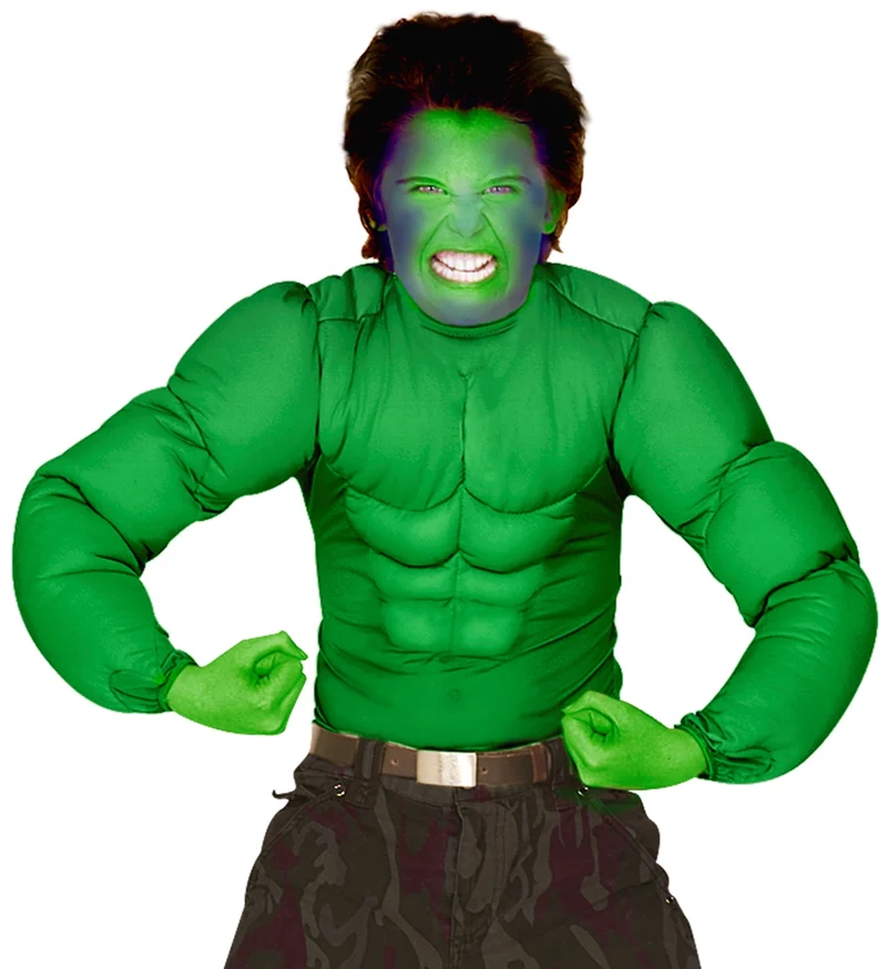Gespierd shirt groen Hulk spierballen kind