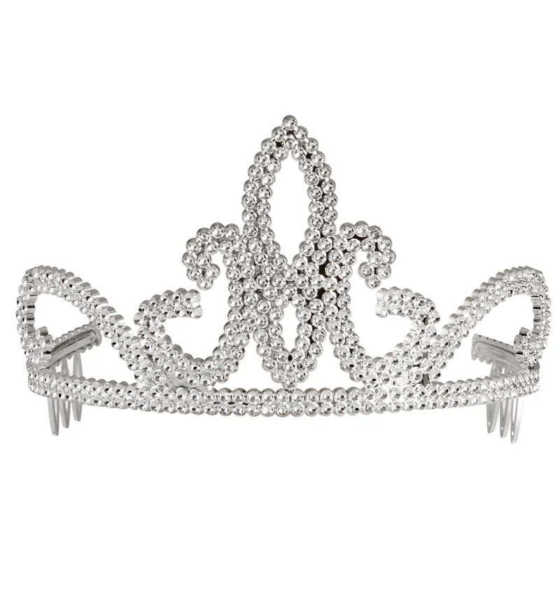 Zilveren kroontje met glitters Tiara