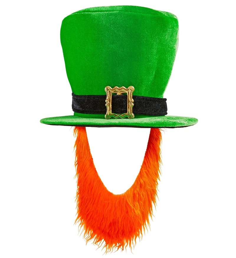 St. Patricks day hoge groene hoed met baard