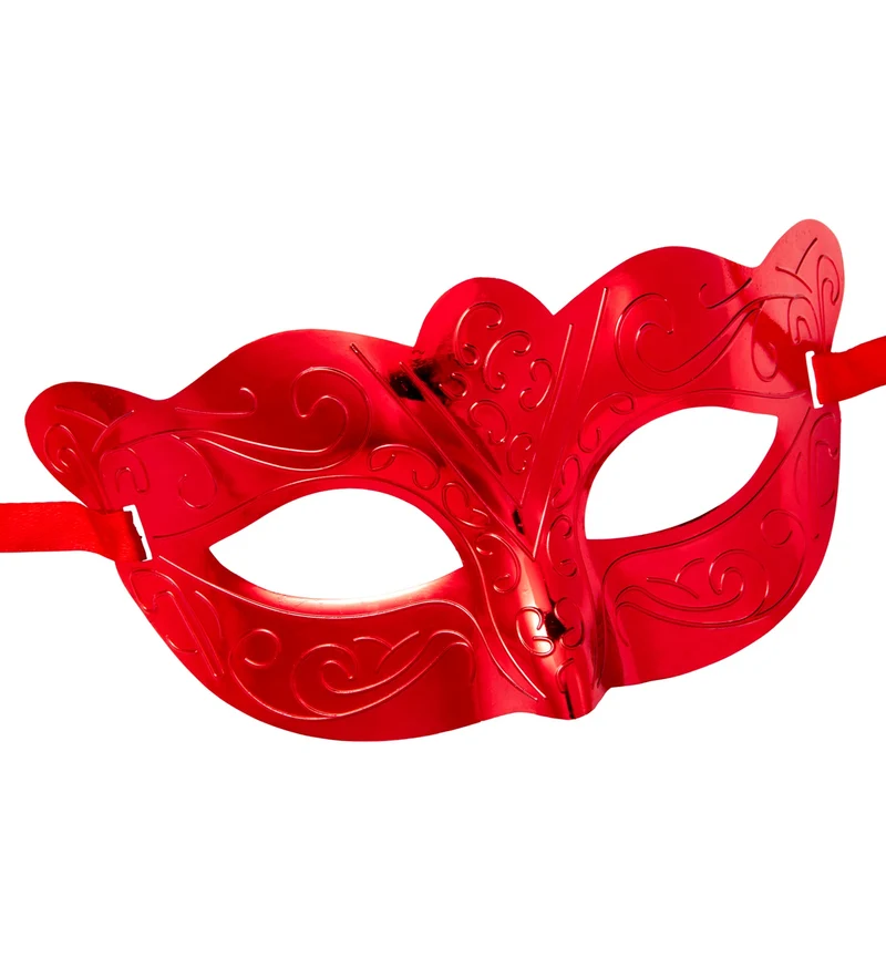 Oogmasker metallic rood