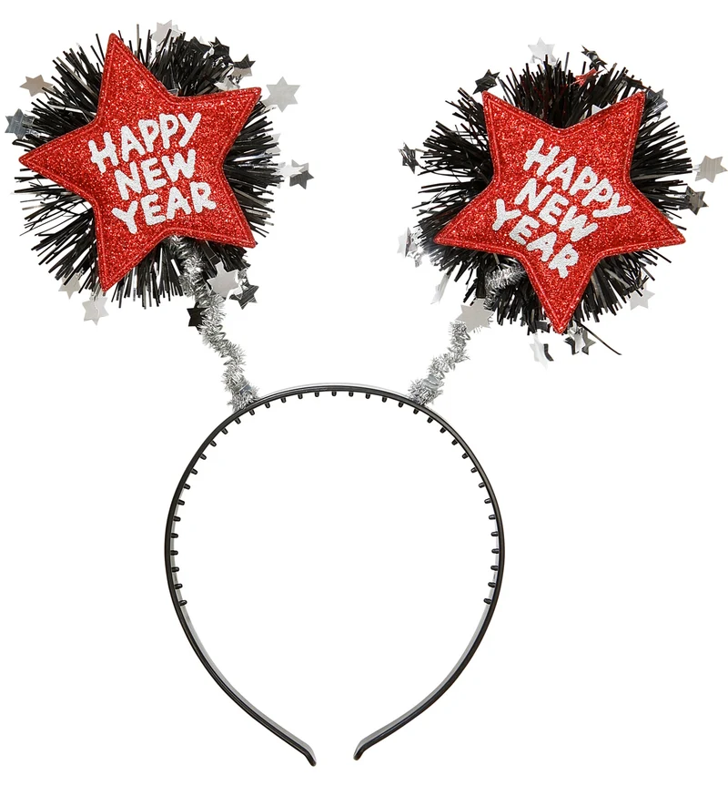 Hoofdband Happy New Year rood