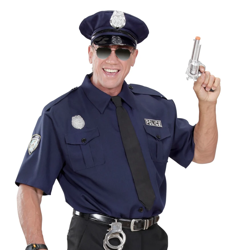 Politieblouse met pet en stropdas NYPD