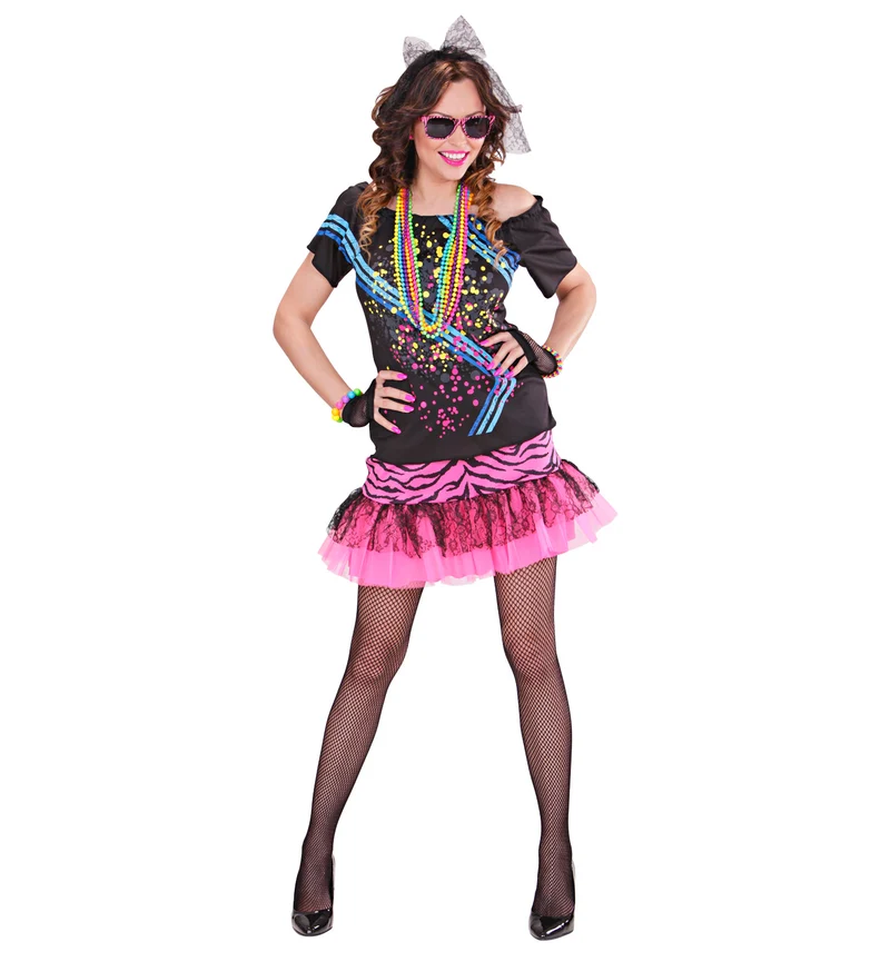 Disco jurk jaren 80 neon Aafke