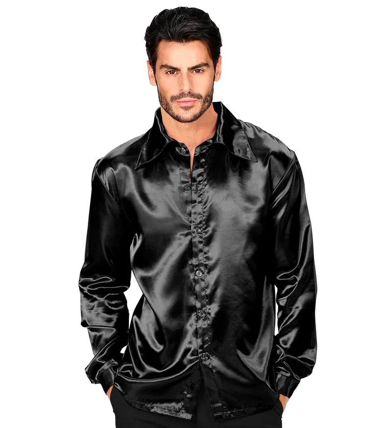 Zwarte blouse disco Bart heren