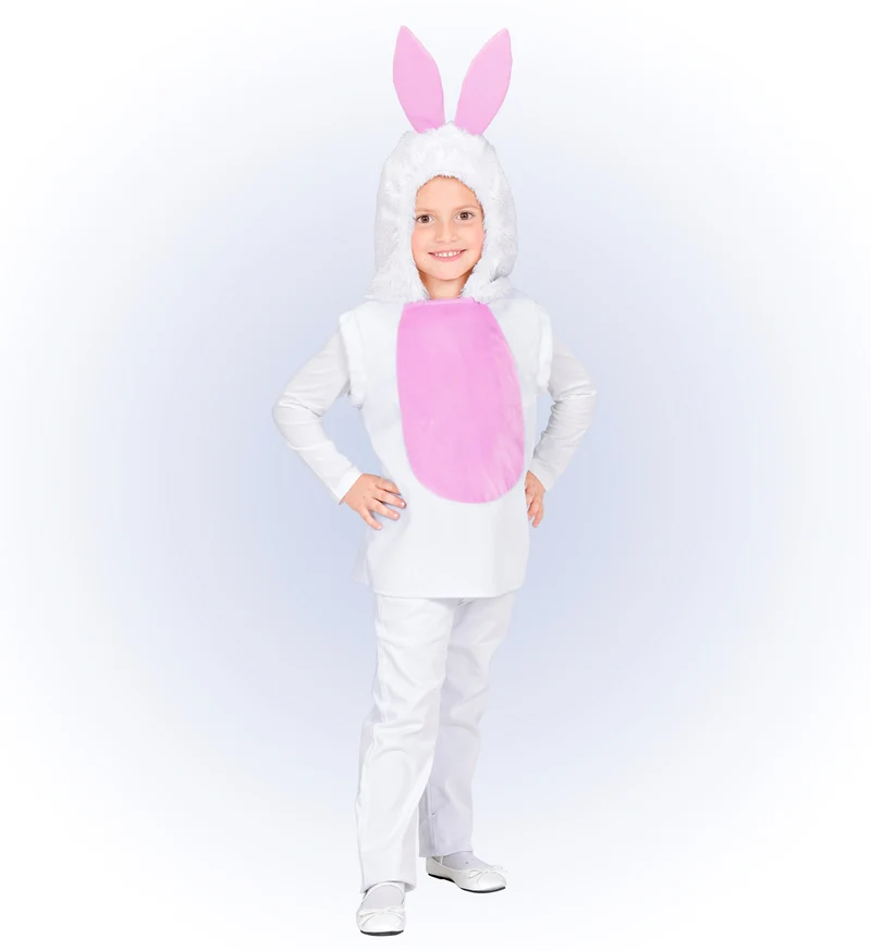 Konijnen pak kind bunny wit roze