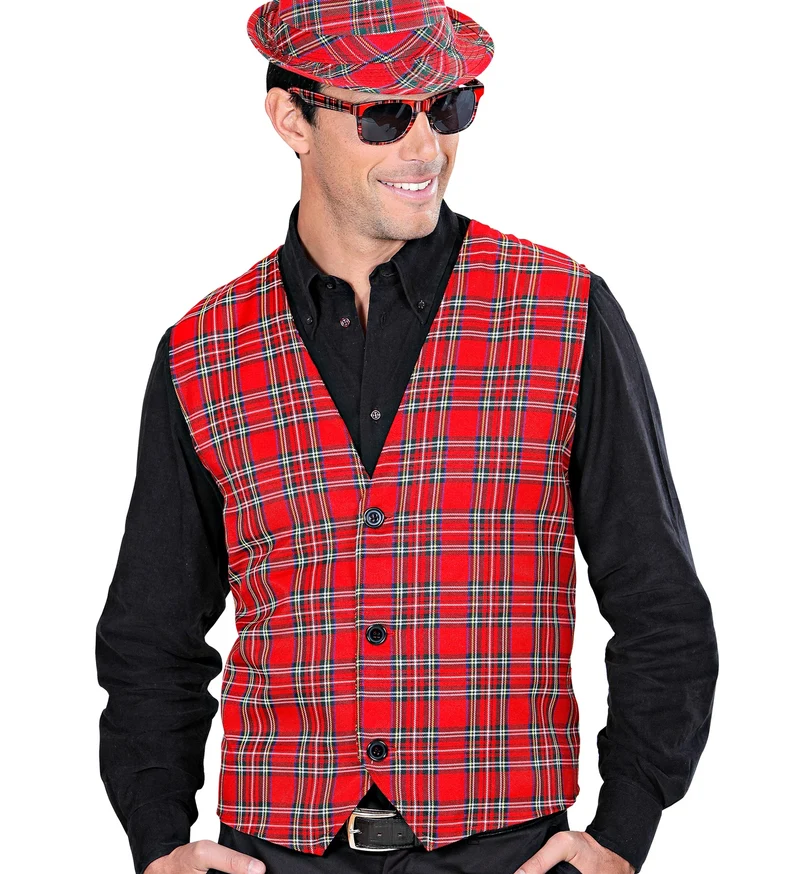 Geruit vest Tartan motief rood