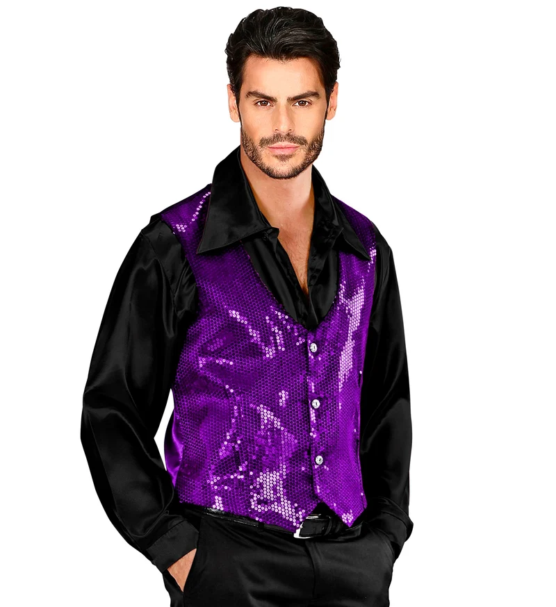 Glitter vest paars pailletten