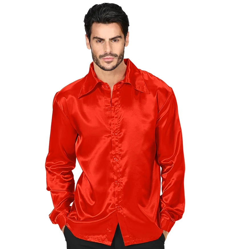 Disco blouse rood Bennie heren