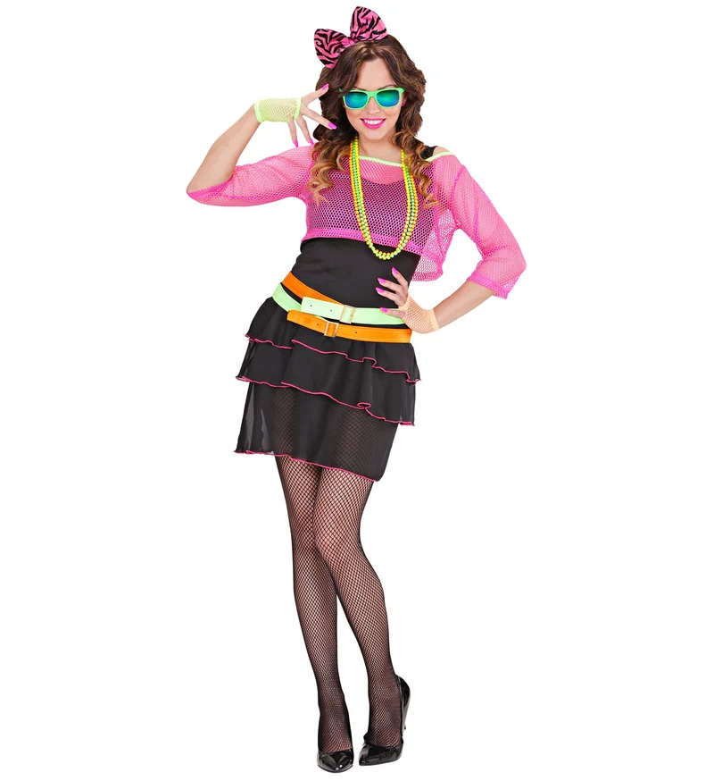 Disco kostuum jaren 80 neon Marly dames