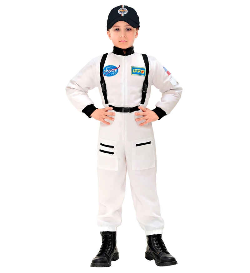 Astronauten kostuum wit kind
