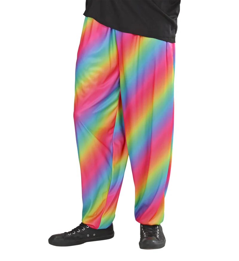 Foute disco broek regenboog print