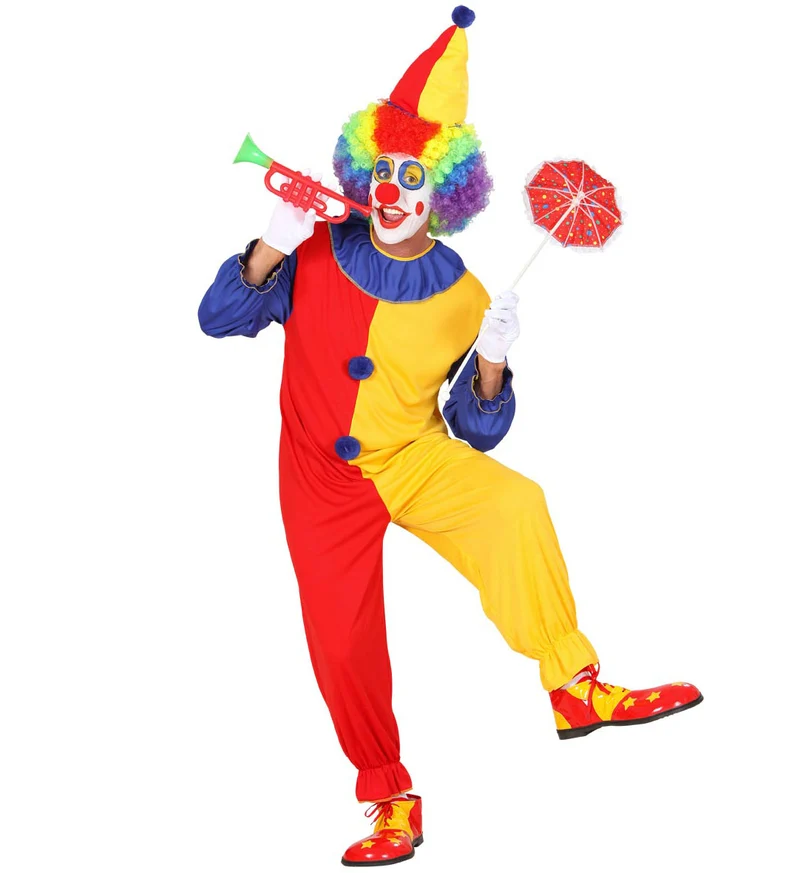 Clownspak duo rood geel heren