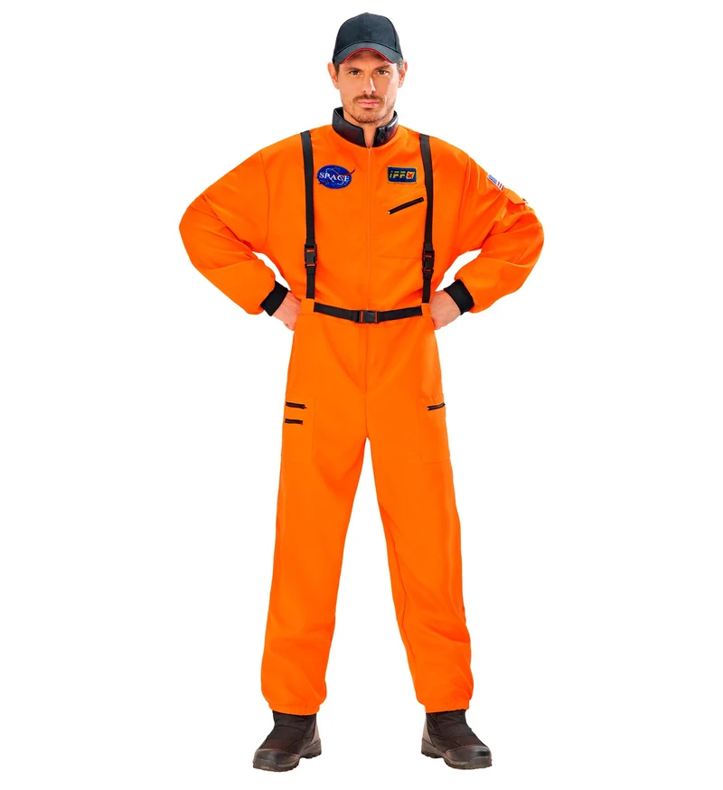 Astronauten kostuum oranje