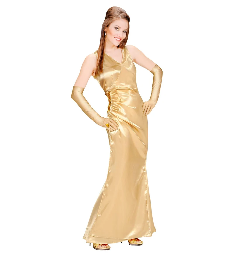Gouden prinsessen jurk beroemdheid metallic dames