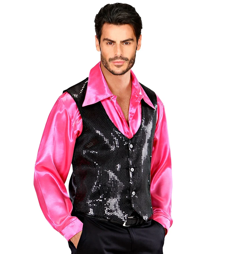 Pailletten gillet vestje zwart