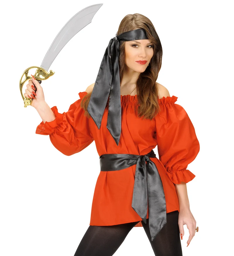 Piraten blouse rood dames