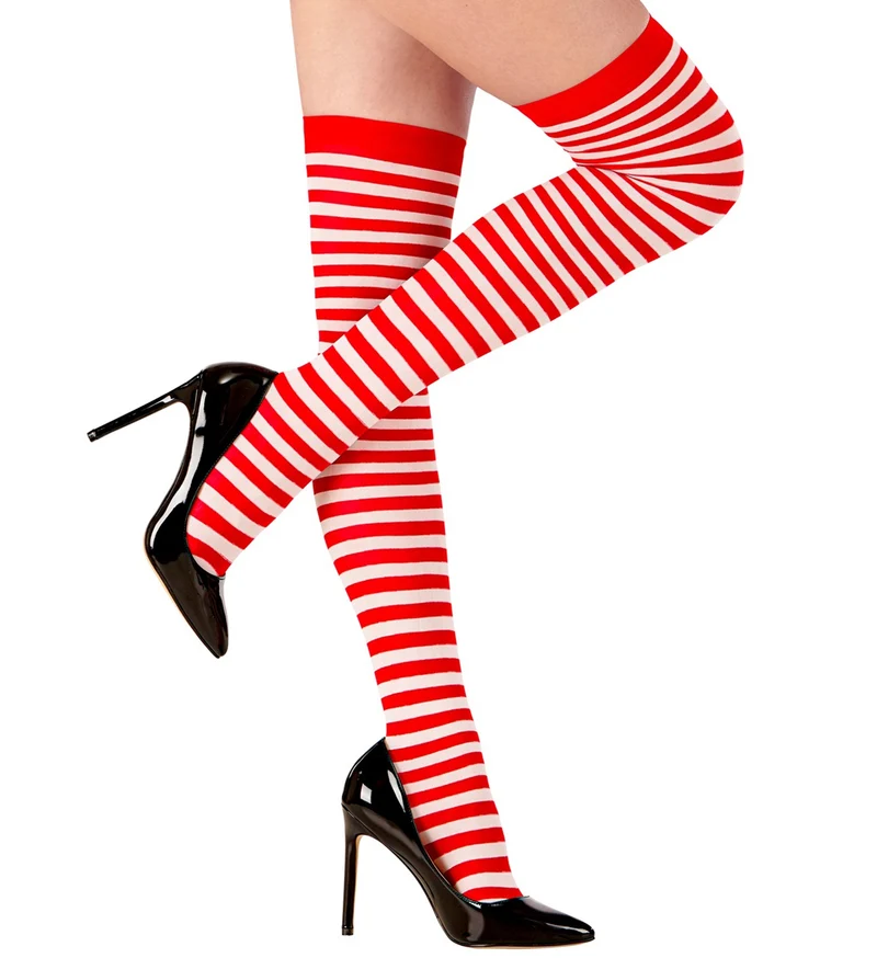 Kniekousen rood wit gestreept