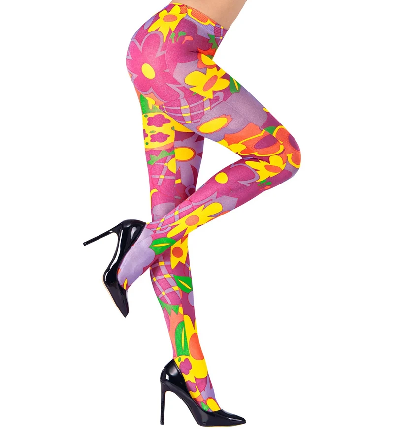 Hippie panty roze flower power