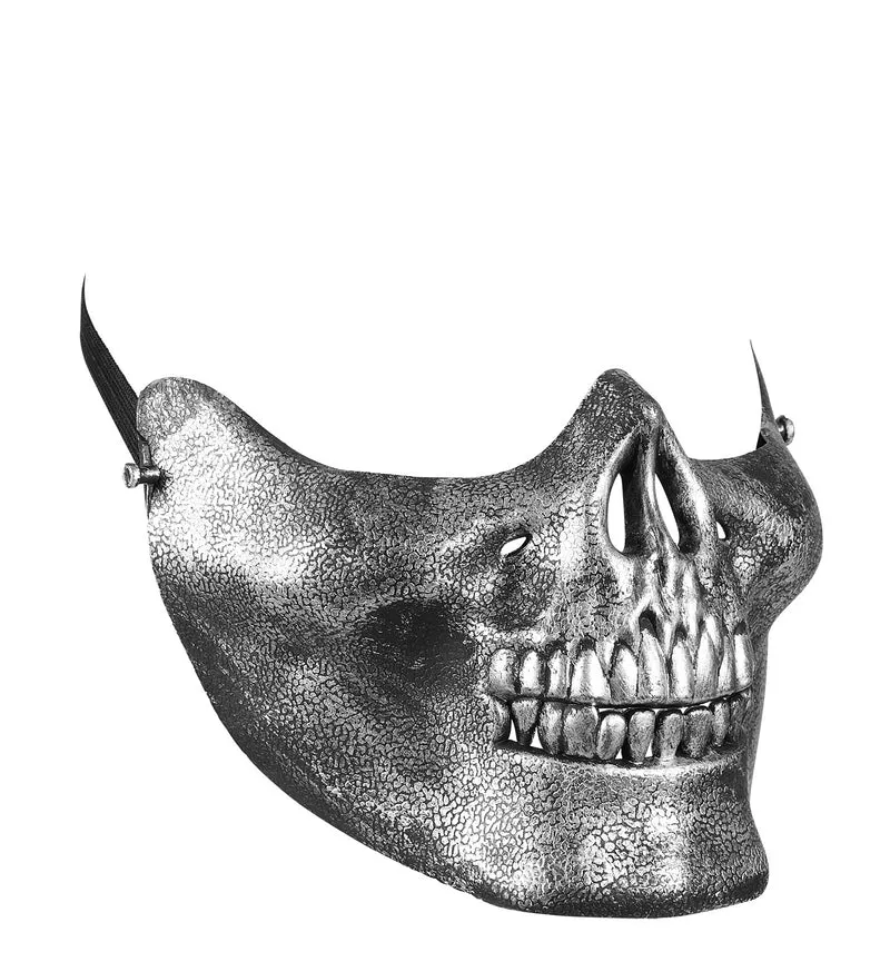 Kin masker schedel skelet metallic zilver