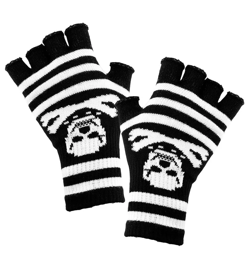 Vingerloze handschoenen skelet piraat