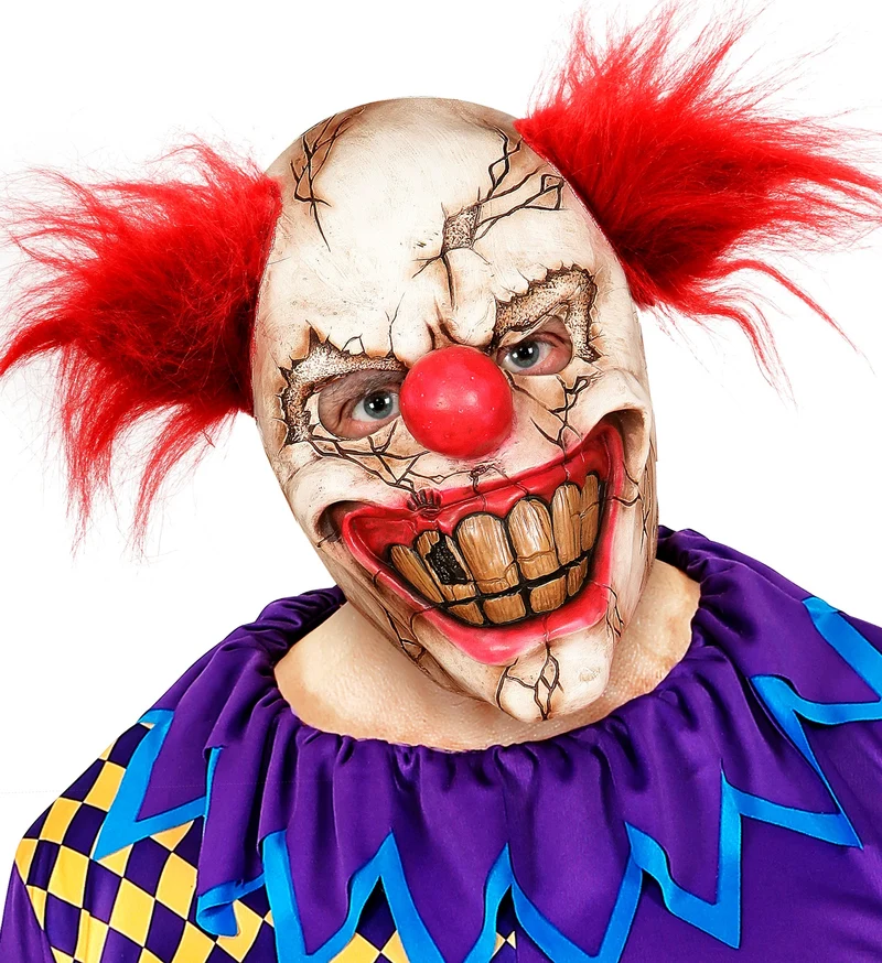 Horror clown masker halfgezicht