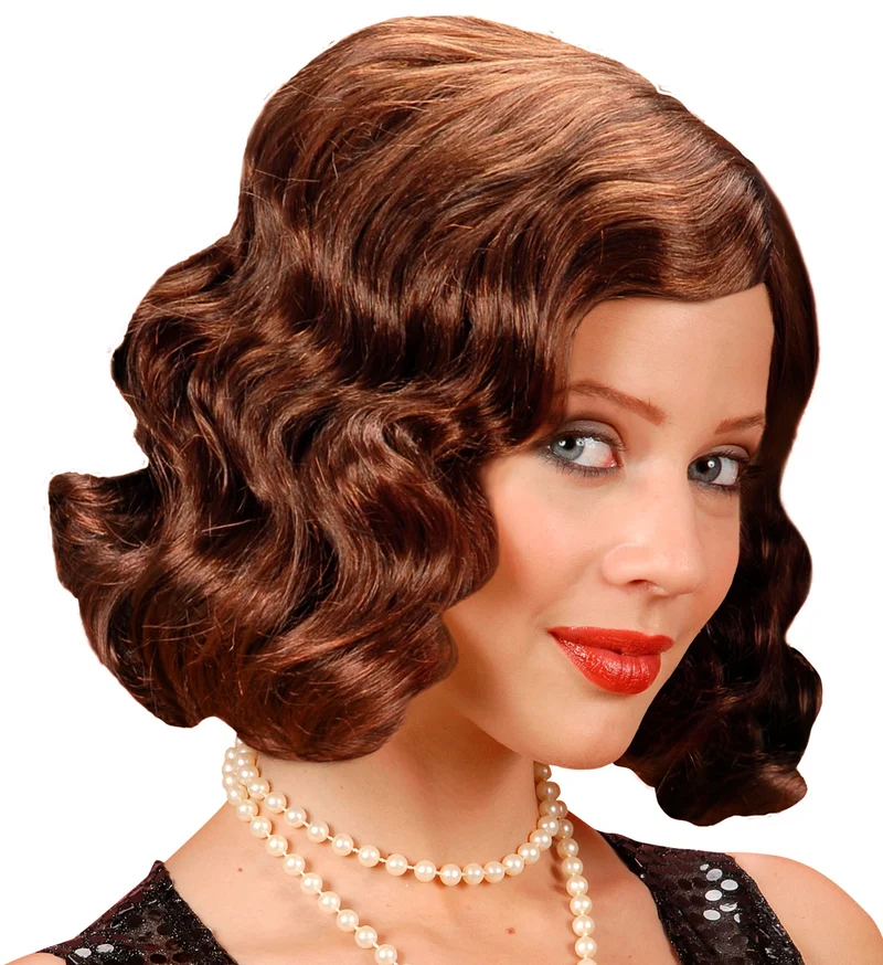 pruik roaring 20s bruin