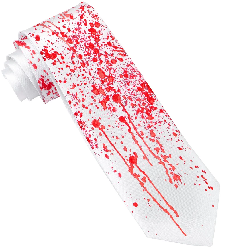 Witte stropdas met bloed halloween