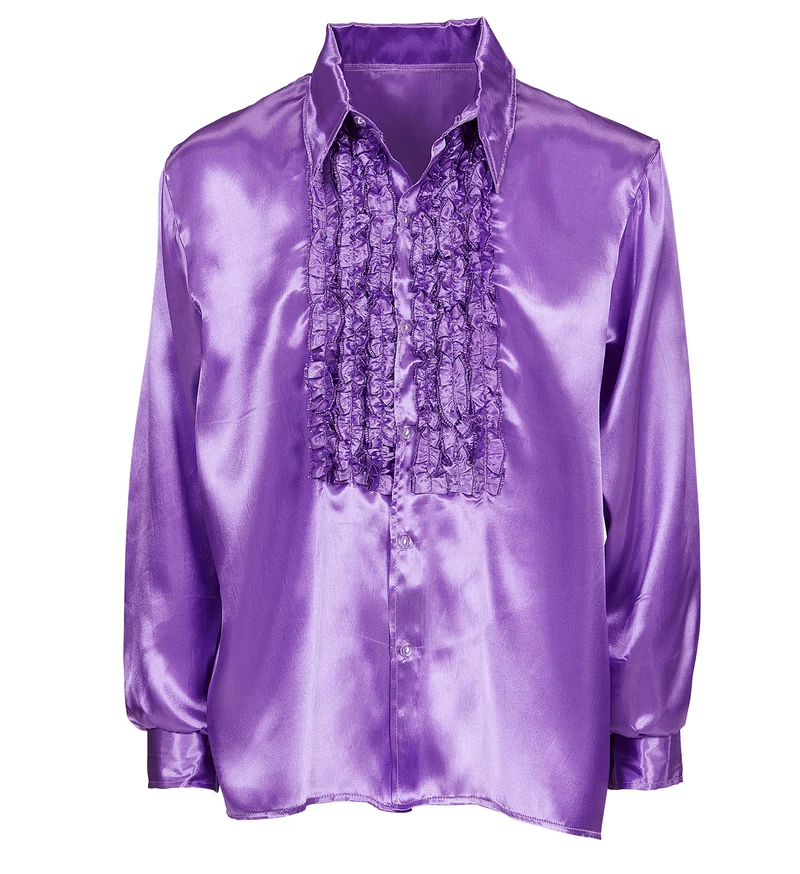 Ruche blouse satijn paars