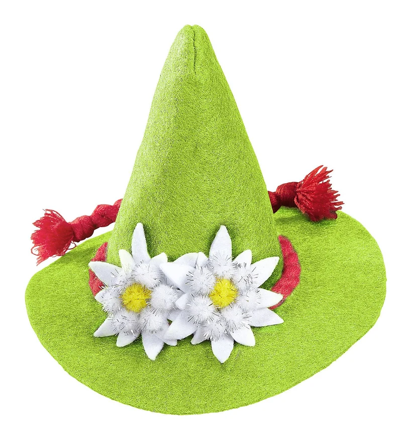 Oktoberfest hoedje groen met haarclips