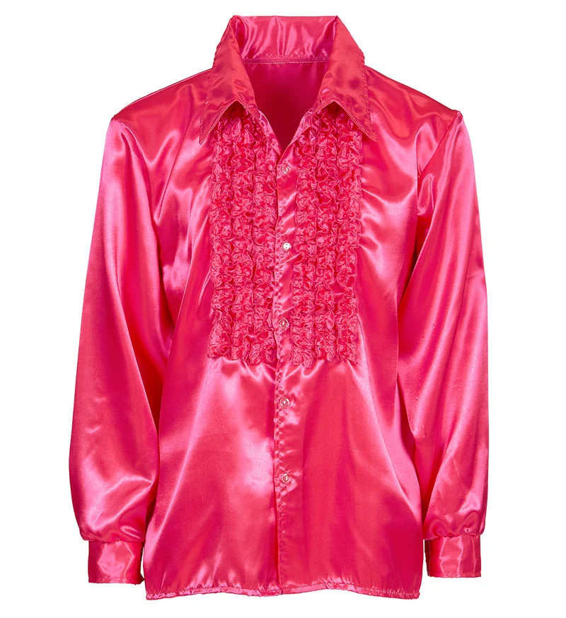 Ruche blouse satijn roze