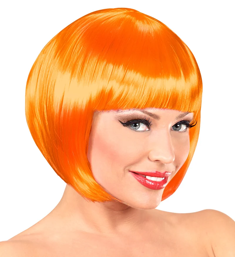 Oranje boblijnpruik dame