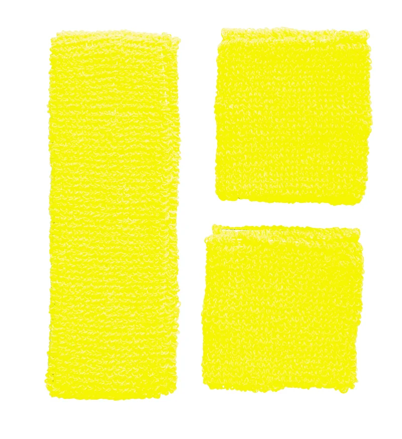 Gele zweetbanden set neon