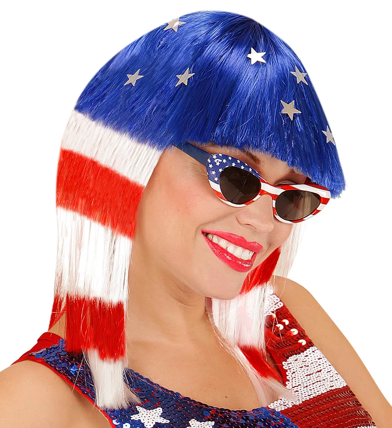 USA pruik Amerika stars