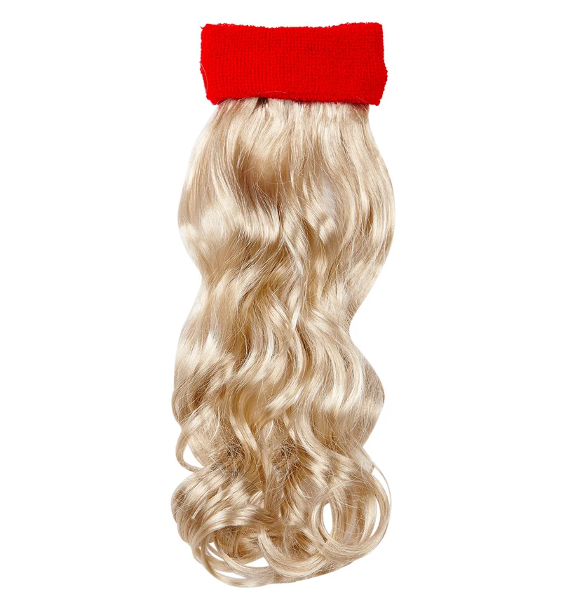 Zweetband rood met blond haar