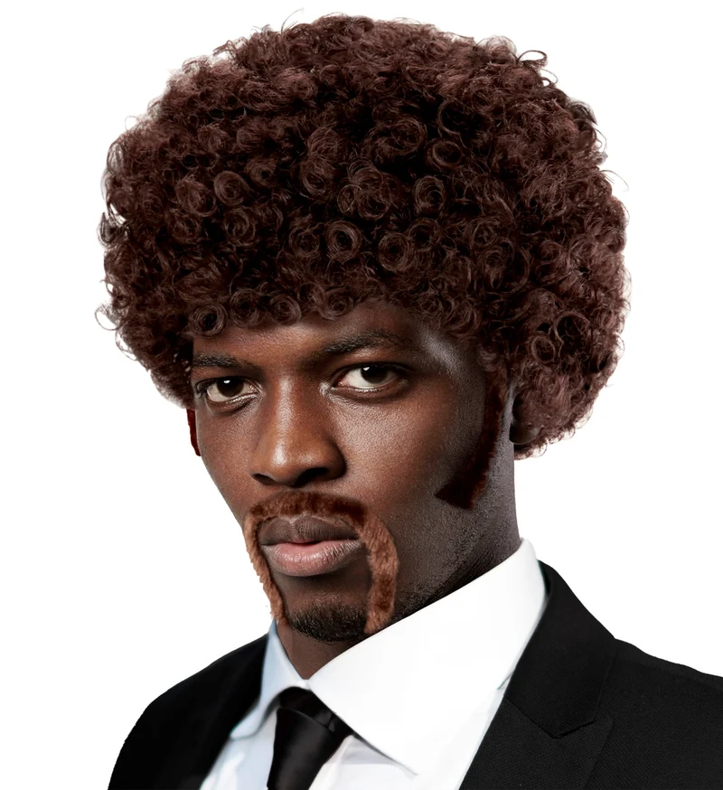 Pulp fiction pruik bruin