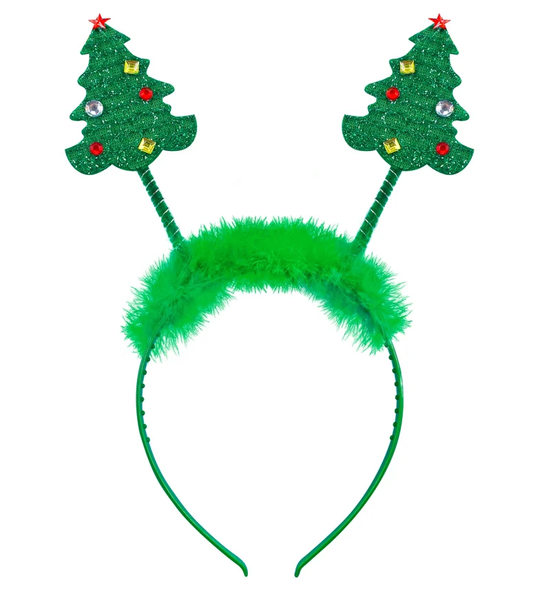 Haarband kerstbomen met pluche
