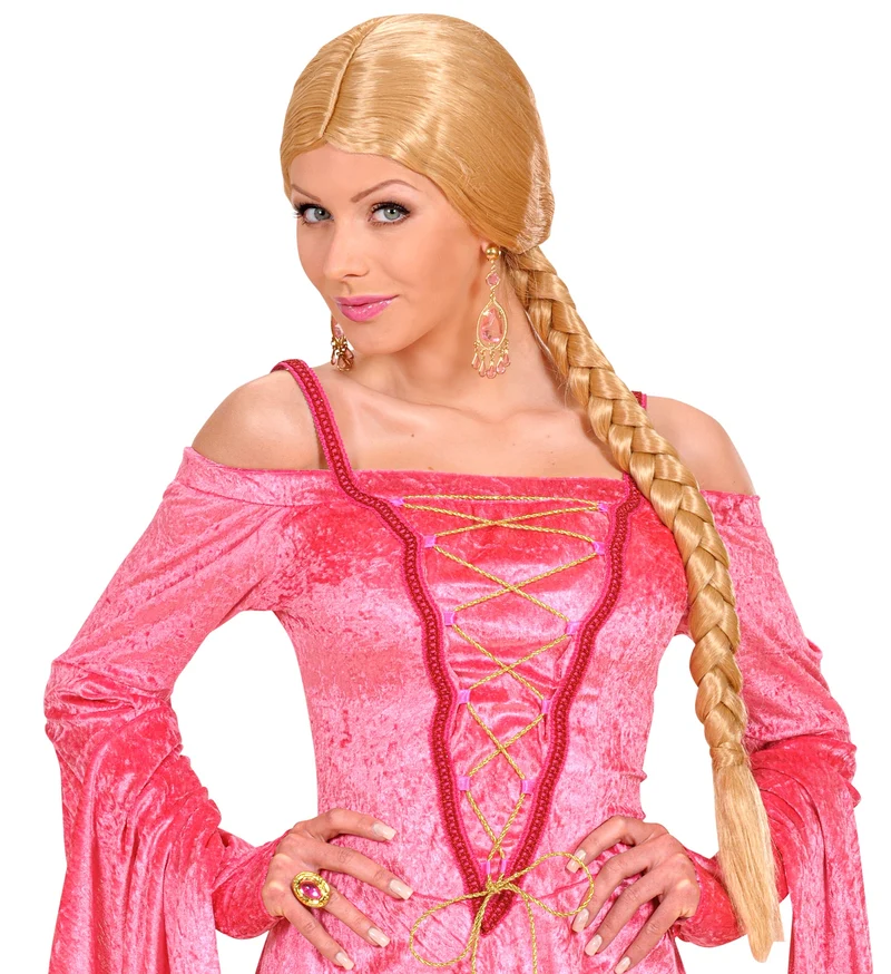 Kasteelvrouw pruik blonde vlecht