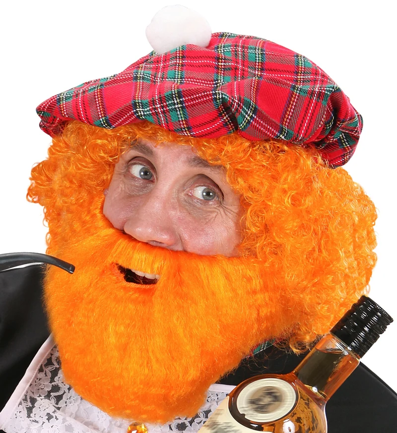 Oranje baard en snor schot