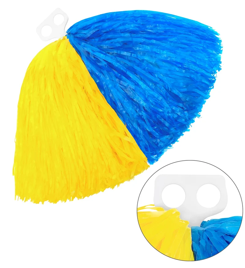 Leuke blauw gele pompom cheerleader
