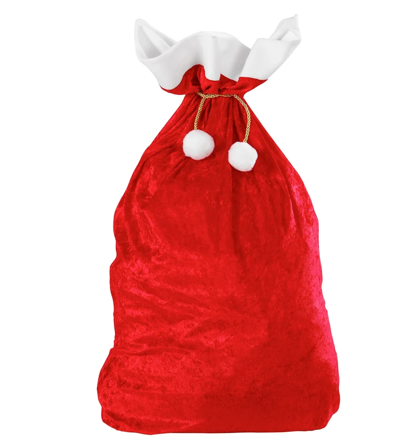 Fluwelen kerstman zak