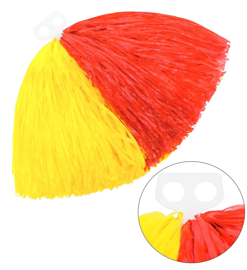 Cheerleader pompom rood met geel